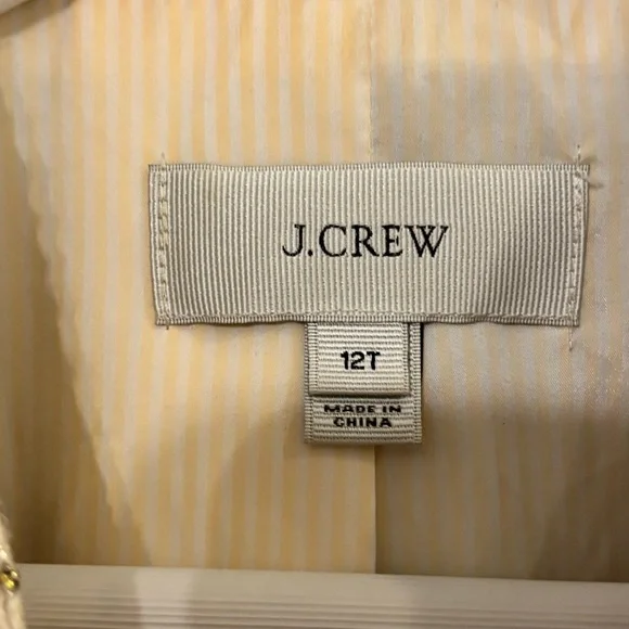 J. CREW Metallic Tweed Lady Jacket Blazer Cream Size 12 Tall - Picture 9 of 14